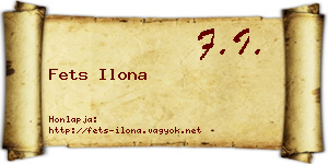 Fets Ilona névjegykártya